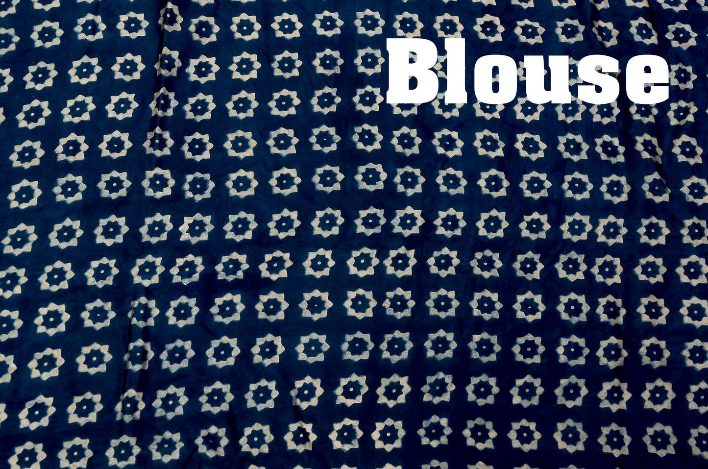 "Midnight Rhythm – Indigo Ajrakh Hand Block Print Saree in Modal Silk"