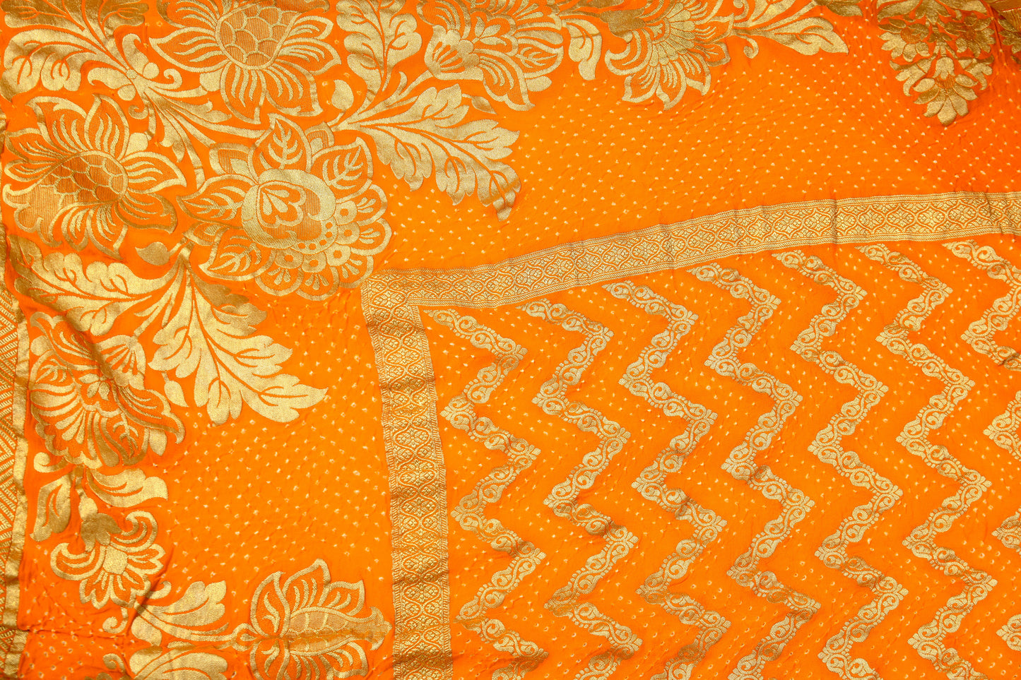 Bandhani royal mustard yellow dupatta