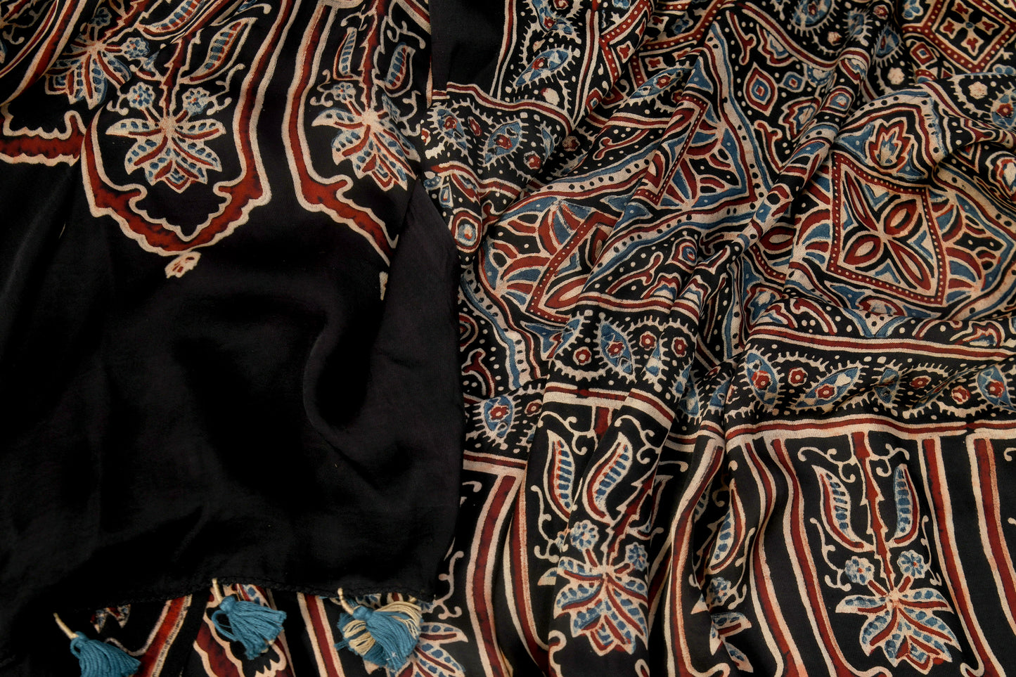 Desert hues Ajarakh black dupatta
