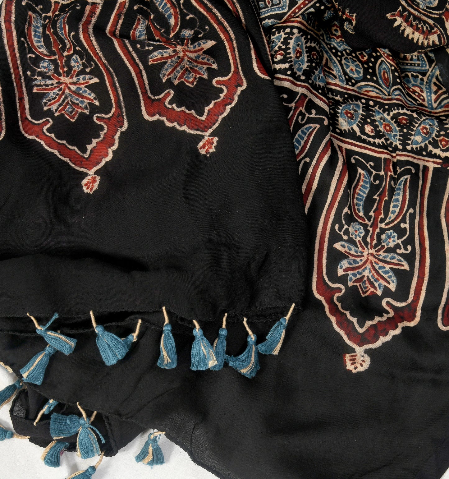 Desert hues Ajarakh black dupatta