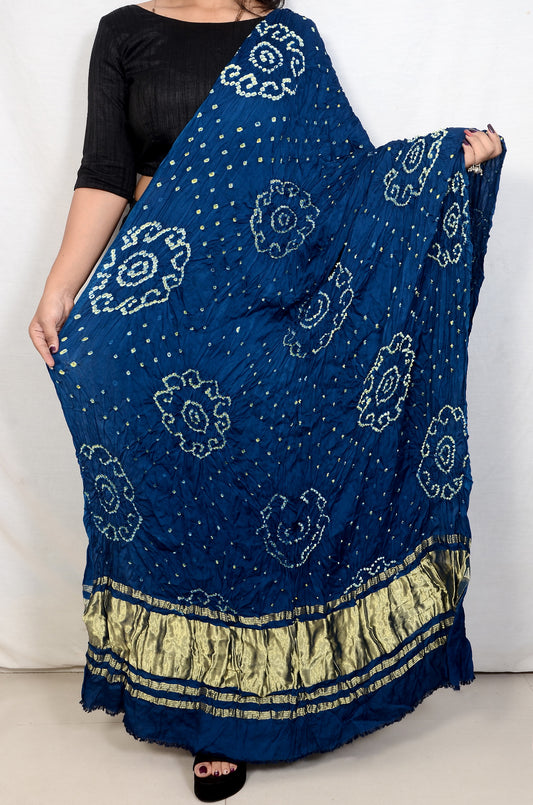 Cloud Pattern Indigo Modal Dupatta