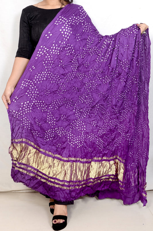 Star Pattern Purple Modal Silk Dupatta