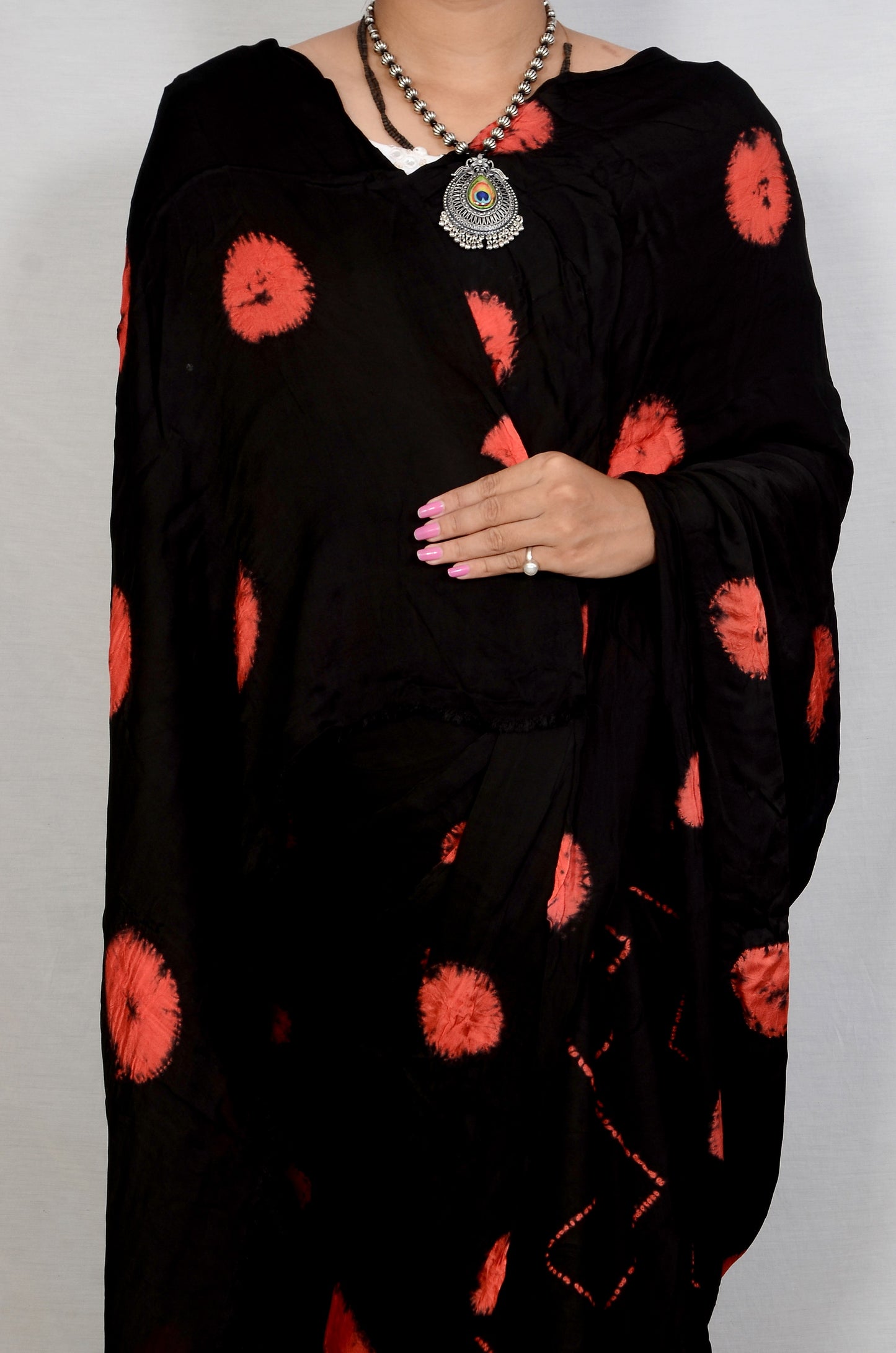 Serene Drape Black bandhani saree