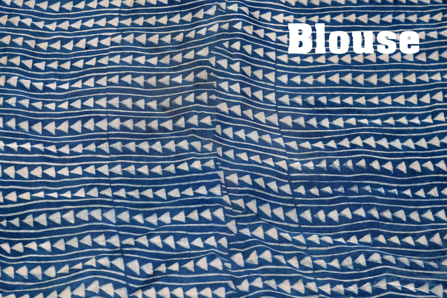 "River Blue – Indigo Ajrakh Saree with Traditional Motifs"